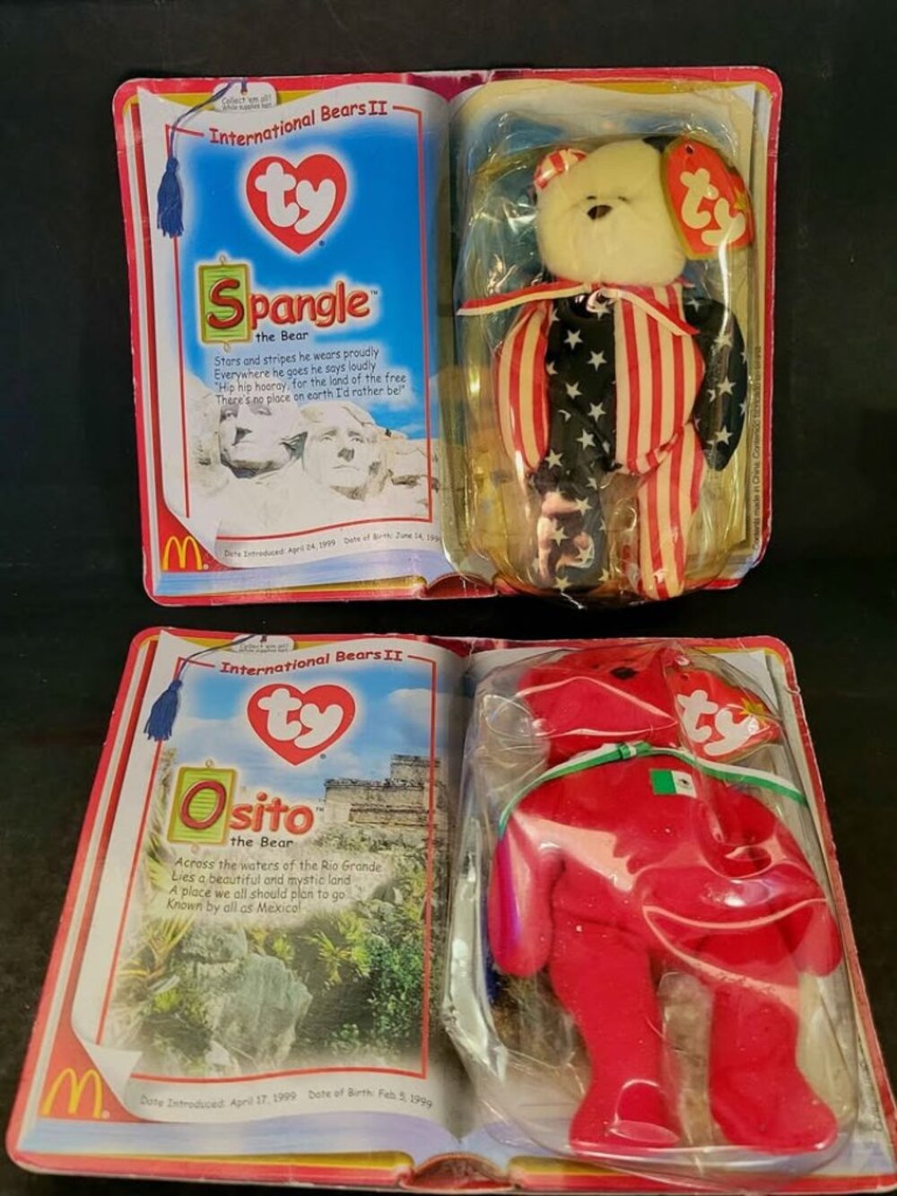 Vintage Ty Beanie Babies from the 1999 McDonald's International Bears II set